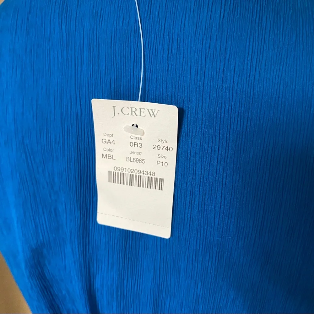 Blue Party Dress J CREW ABIGAIL BLUE SILK CHIFFON NWT PARTY DRESS - Picture 6 of 14